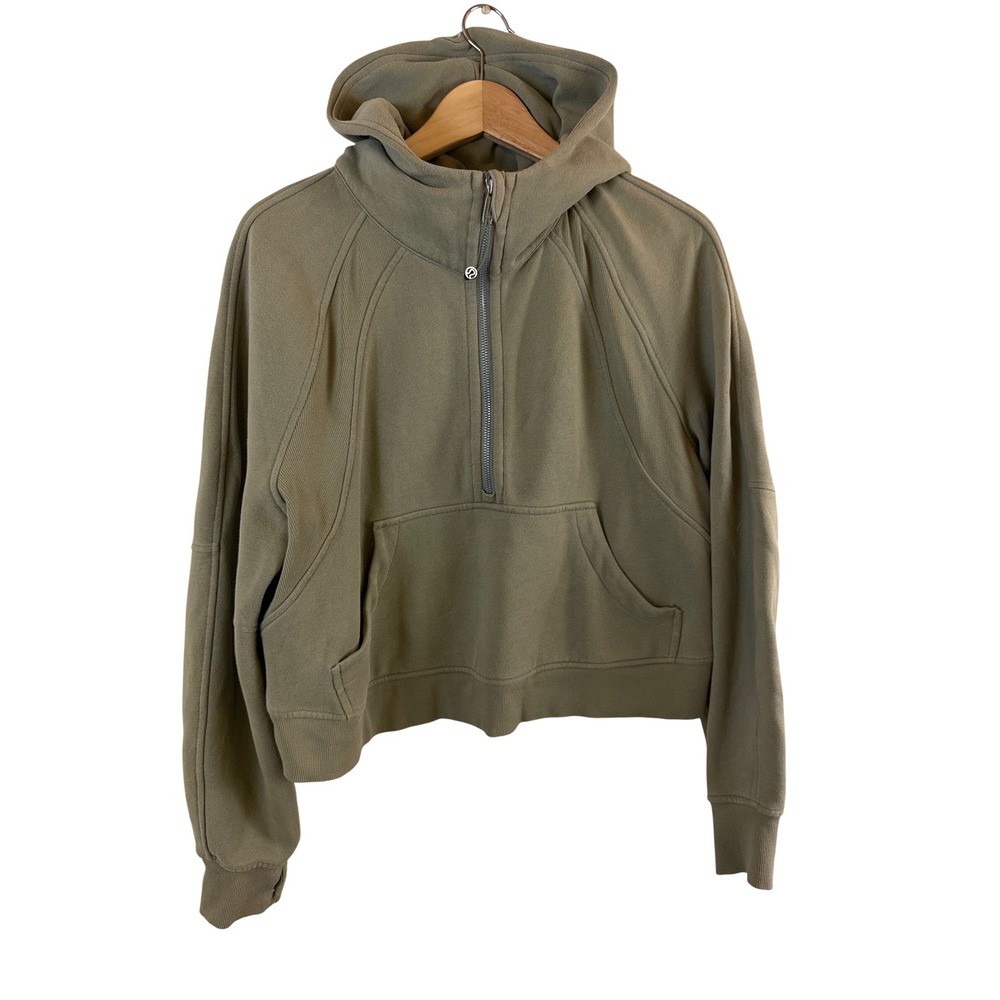 Lululemon Scuba Oversized Half Zip Hoodie Womens M/L Sage Green LW3DM4S